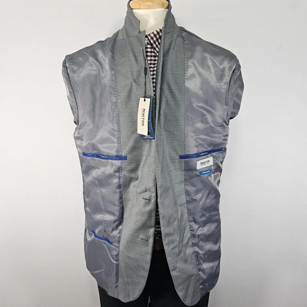 Kenneth Cole Men's Sport Coat Blazer Two Button Gray Techi-cole 44R NEW WITH TAG